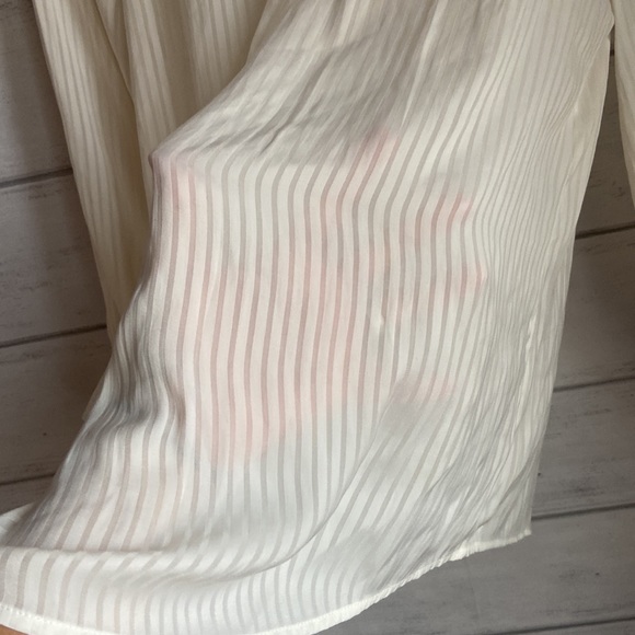 1.STATE satin sheer Neutral Button down shirts - Picture 9 of 9